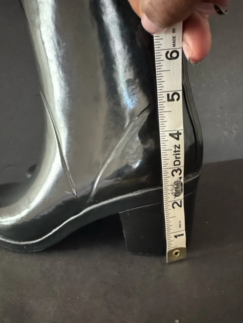 Kate Spade Romi Black Rubber Heeled Rain Boots